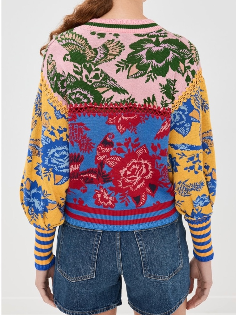 NWT FARM Rio Floral De Renda Patch Knit Cardigan S - Picture 3 of 8